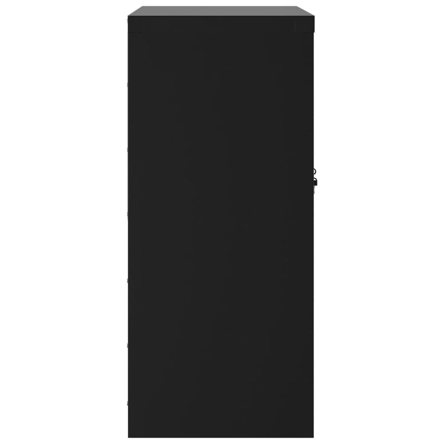 Archiefkast 79X40X90 Cm Staal Zwart