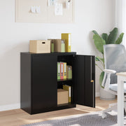 Archiefkast 79x40x90 cm staal zwart