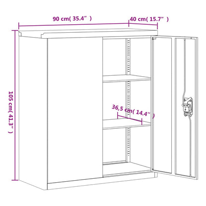 Archiefkast Staal 90 x 40 x 105 cm Wit