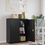 Archiefkast 90x40x105 cm staal zwart wandmontage