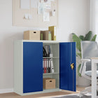 Archiefkast Staal 90 x 40 x 105 cm Lichtgrijs en blauw