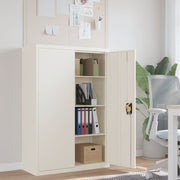 Filing Cabinet 90x40x140 cm Steel White