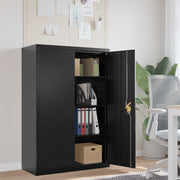 Filing cabinet 90x40x140 cm steel black