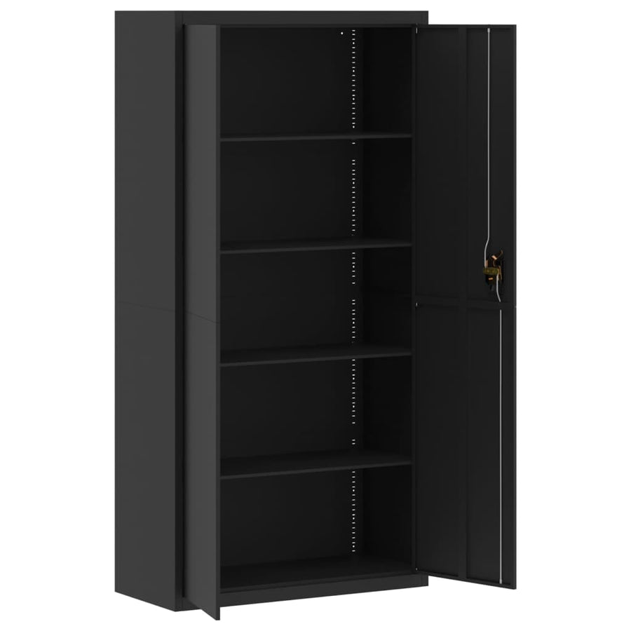 Archiefkast Staal 90 x 40 x 180 cm Zwart