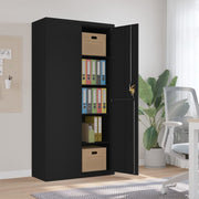 Archiefkast 90x40x180 cm staal zwart