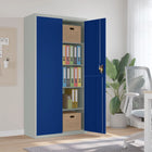 Archiefkast Staal 90 x 40 x 180 cm Lichtgrijs en blauw