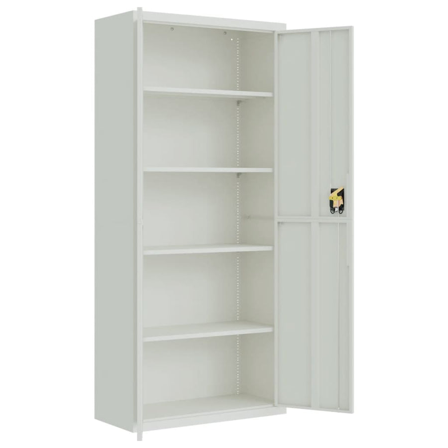 Archiefkast Staal 90 x 40 x 200 cm Lichtgrijs