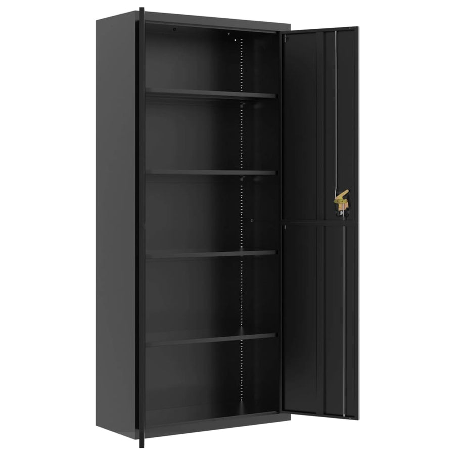 Archiefkast Staal 90 x 40 x 200 cm Zwart