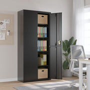 Filing cabinet 90x40x200 cm steel black