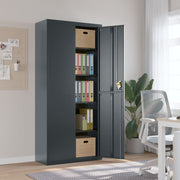 Filing cabinet 90x40x200 cm steel anthracite