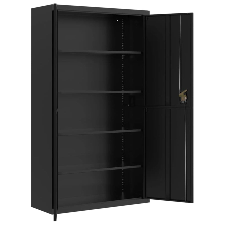 Archiefkast 105X40X180 Cm Staal Zwart