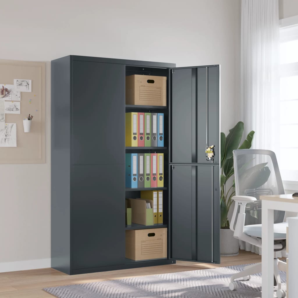 Archiefkast 105X40X180 Cm Staal Kleurig Antraciet