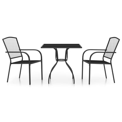 3-Delige Tuinset Staal Antracietkleurig 2