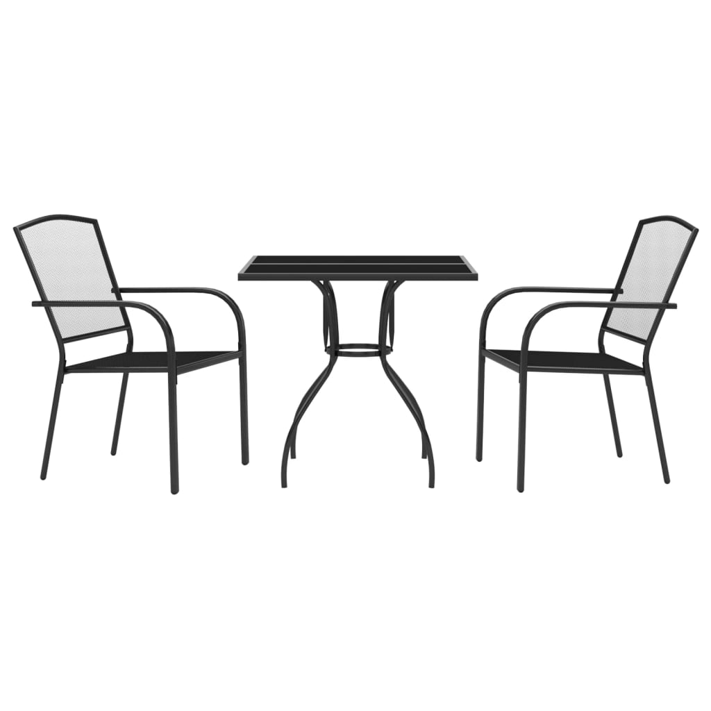 3-Delige Tuinset Staal Antracietkleurig 2