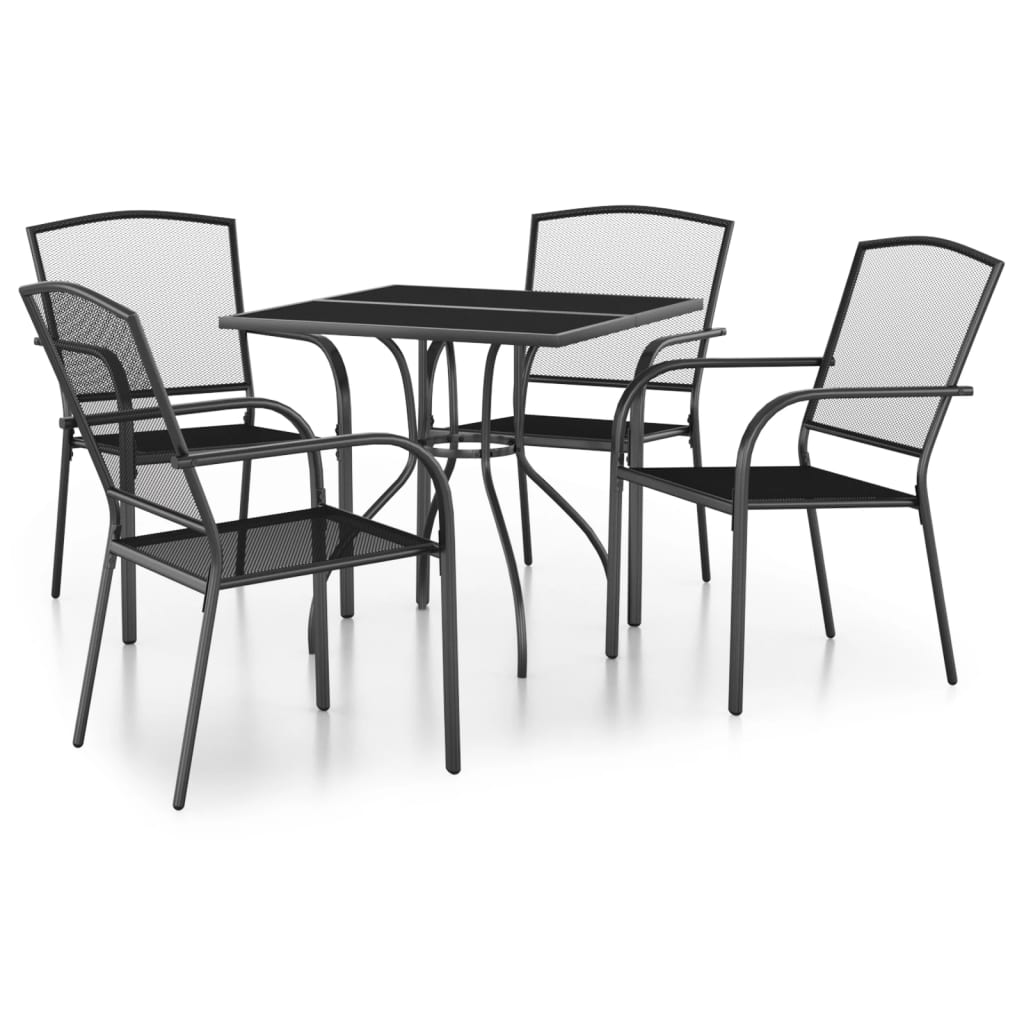 5-Delige Tuinset Staal Antracietkleurig 4