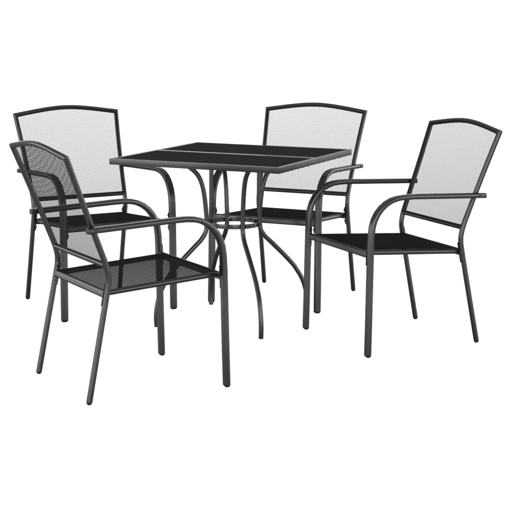 5-Delige Tuinset Staal Antracietkleurig 4