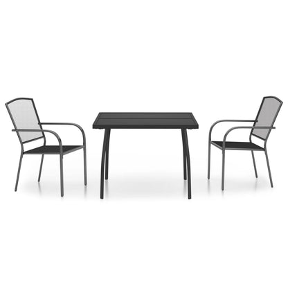 -Delige Tuinset Staal Antracietkleurig 3 100 cm tafellengte