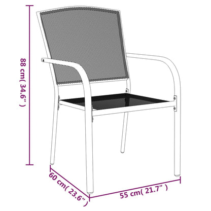 -Delige Tuinset Staal Antracietkleurig 3 100 cm tafellengte