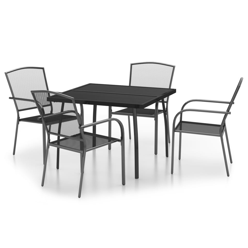 5-Delige Tuinset Staal Antracietkleurig 4