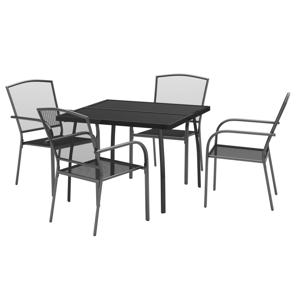5-Delige Tuinset Staal Antracietkleurig 4