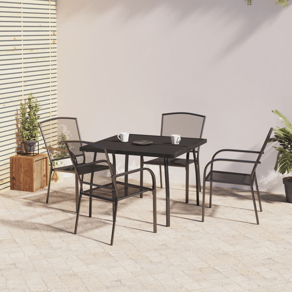 5-Delige Tuinset Staal Antracietkleurig 4