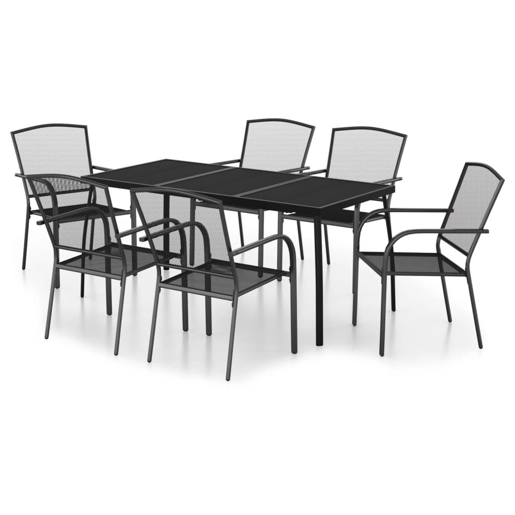 7-Delige Tuinset Staal Antracietkleurig 6