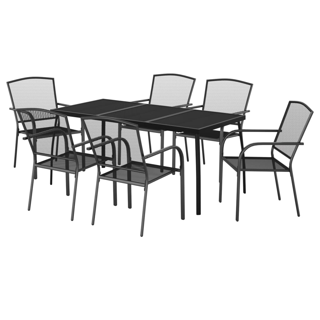 7-Delige Tuinset Staal Antracietkleurig 6