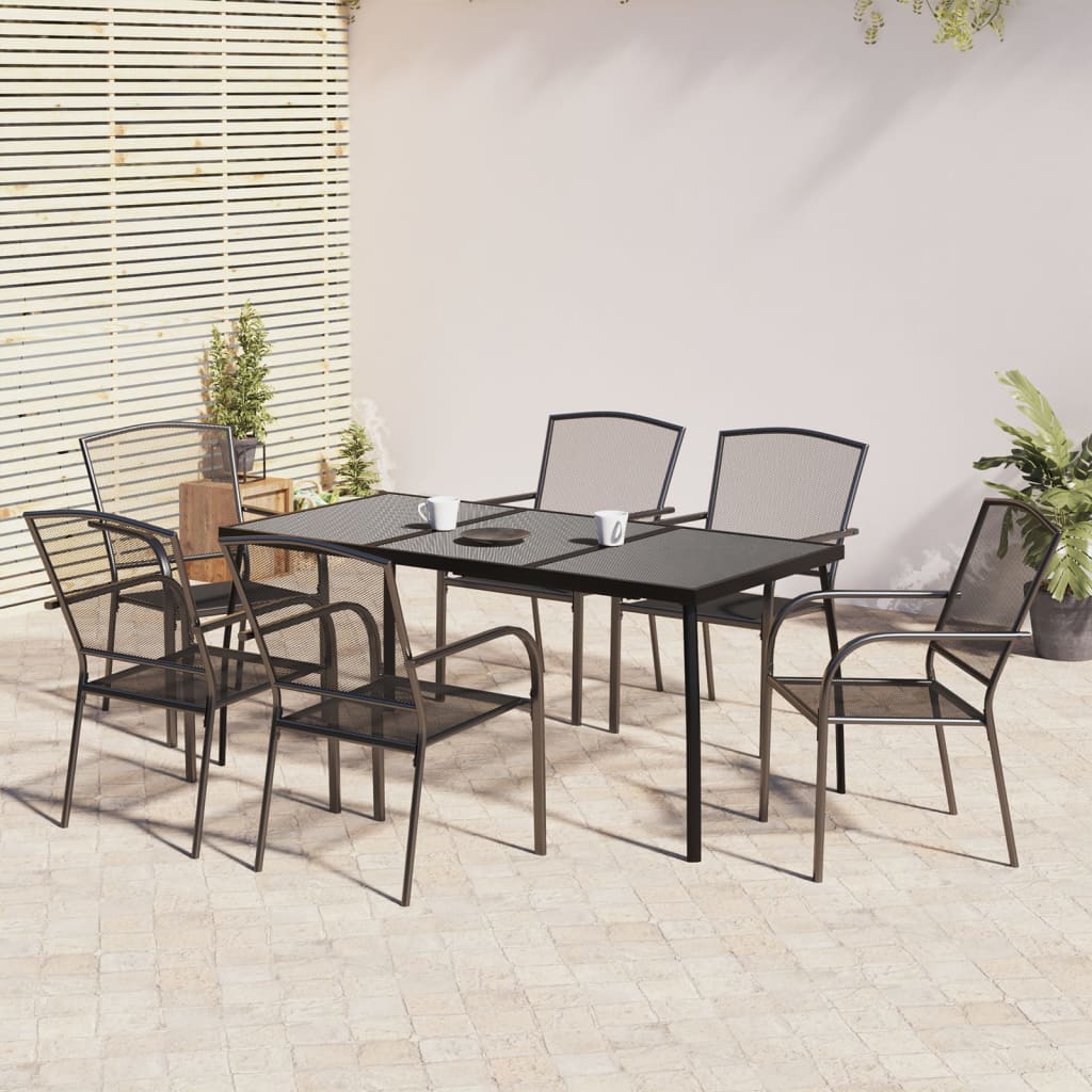7-Delige Tuinset Staal Antracietkleurig 6