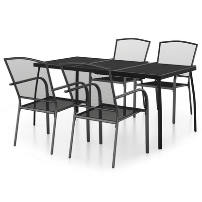 5-Delige Tuinset Staal Antracietkleurig 4