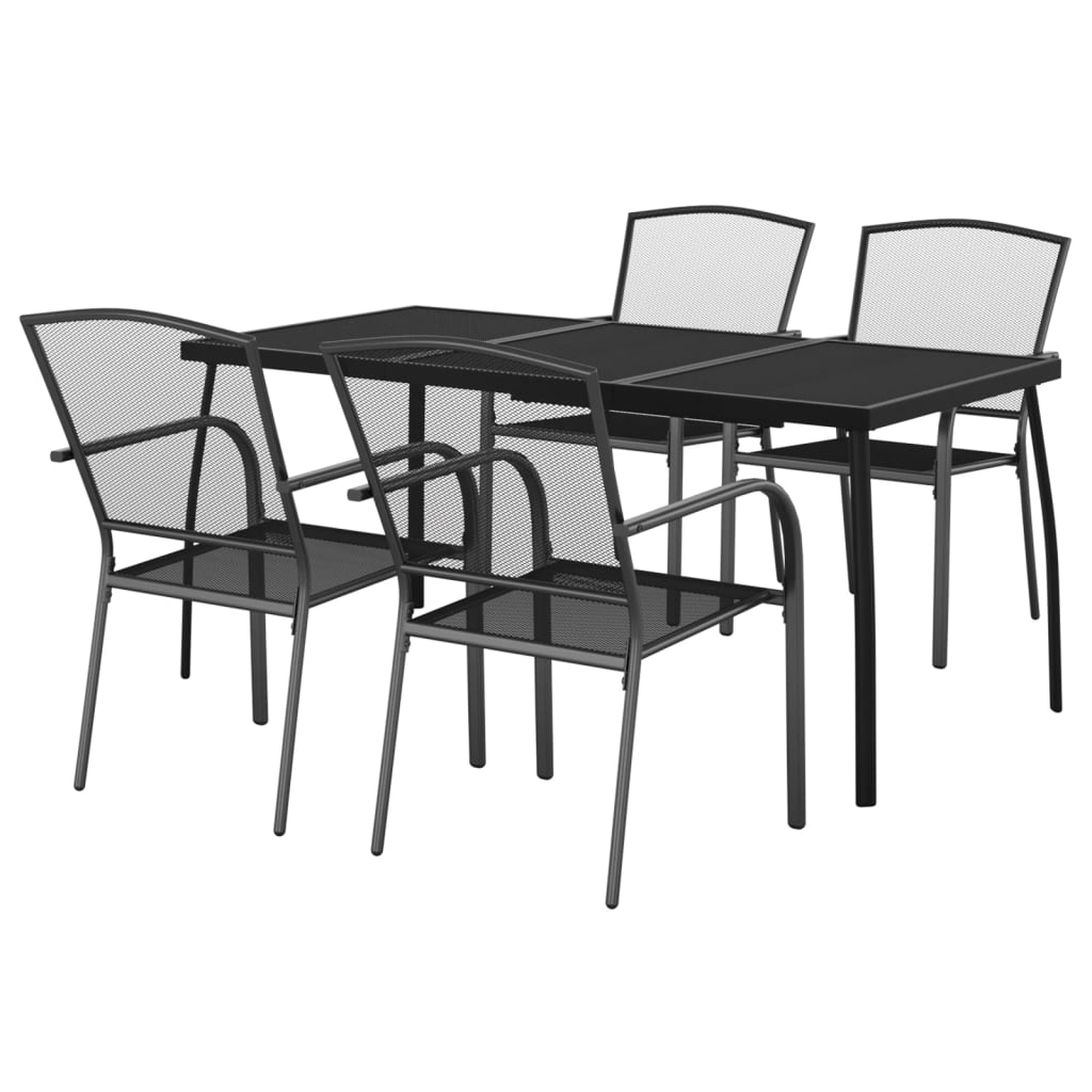 5-Delige Tuinset Staal Antracietkleurig 4