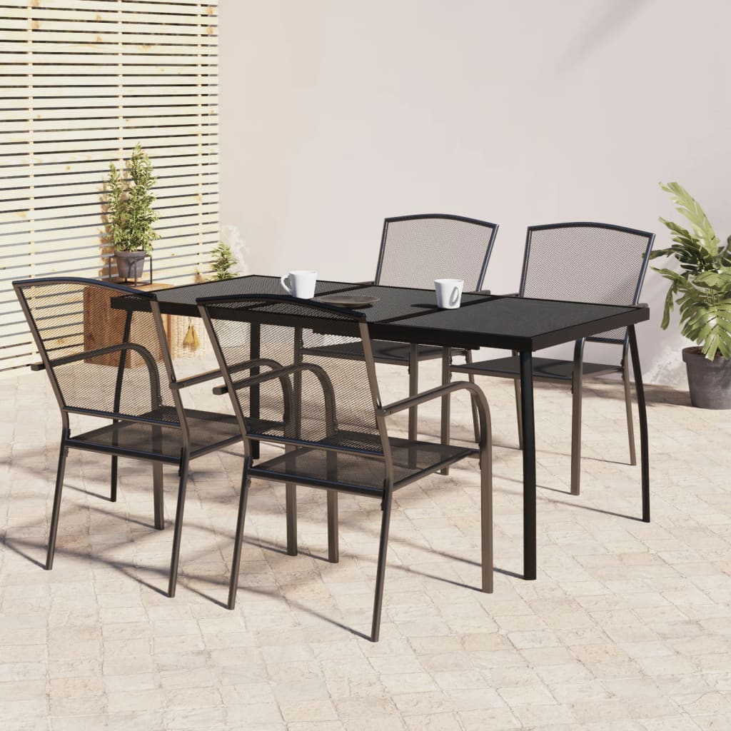 5-Delige Tuinset Staal Antracietkleurig 4