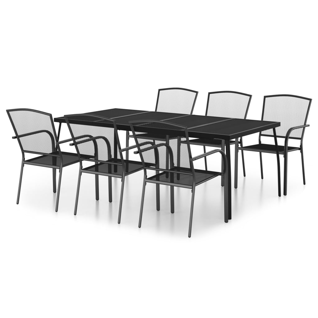 7-Delige Tuinset Staal Antracietkleurig 6