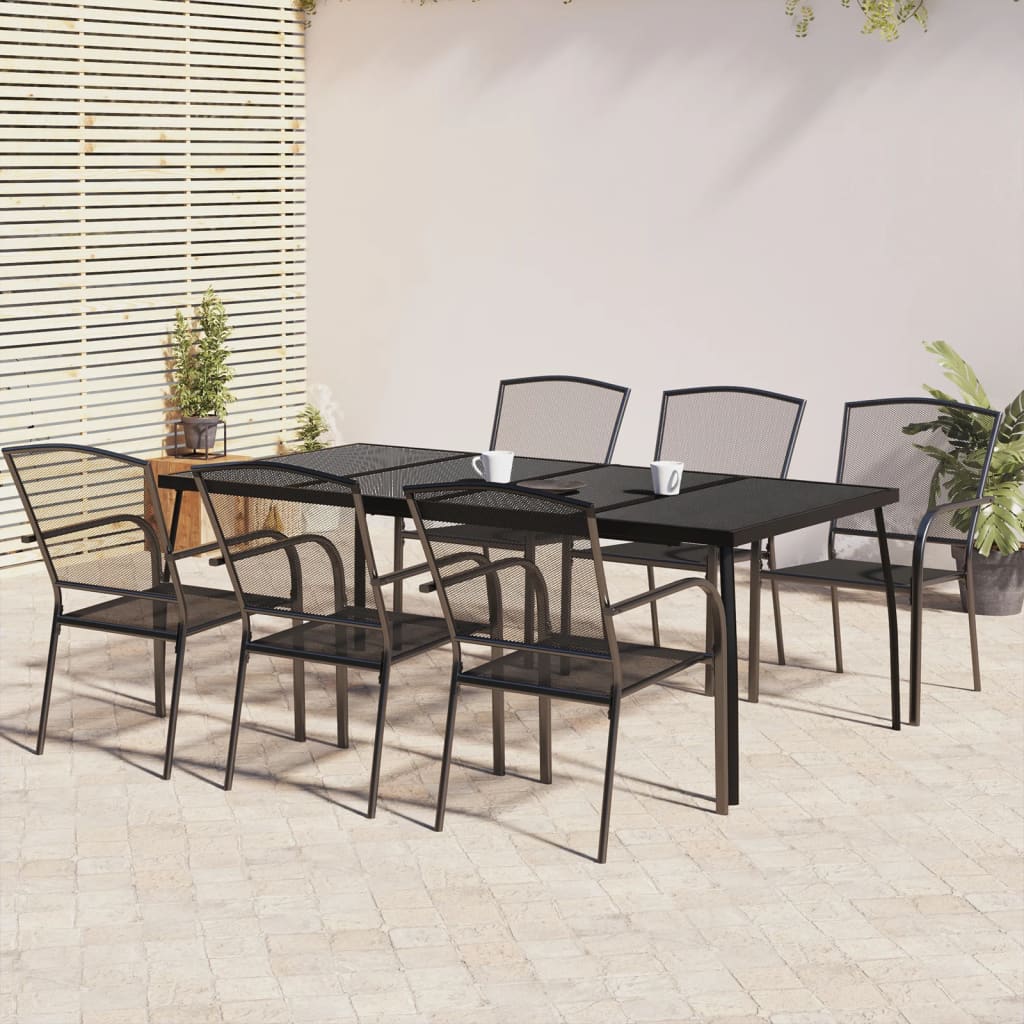 7-Delige Tuinset Staal Antracietkleurig 6