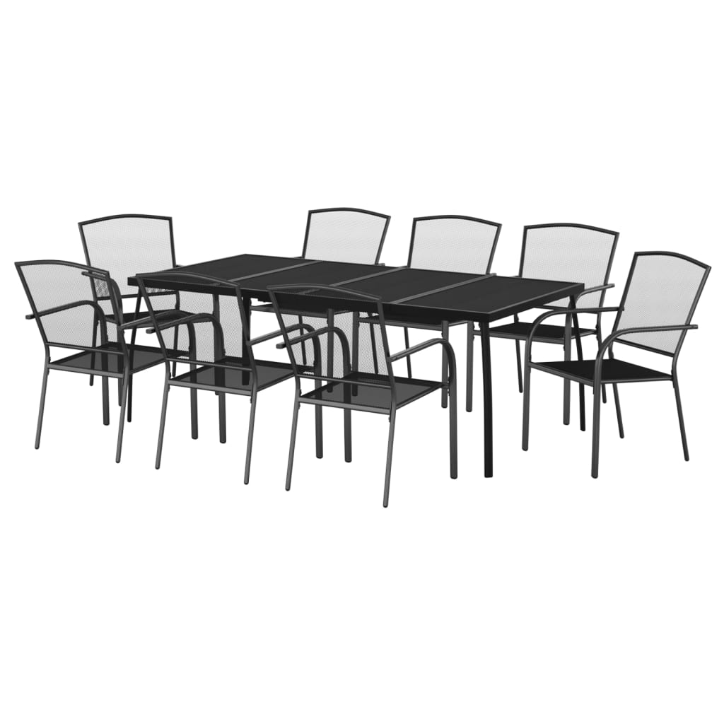 9-Delige Tuinset Staal Antracietkleurig 8