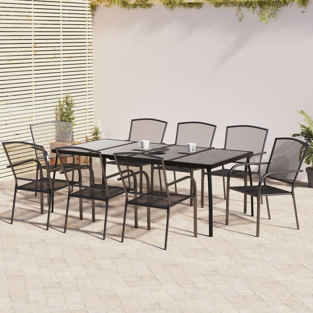 9-Delige Tuinset Staal Antracietkleurig 8