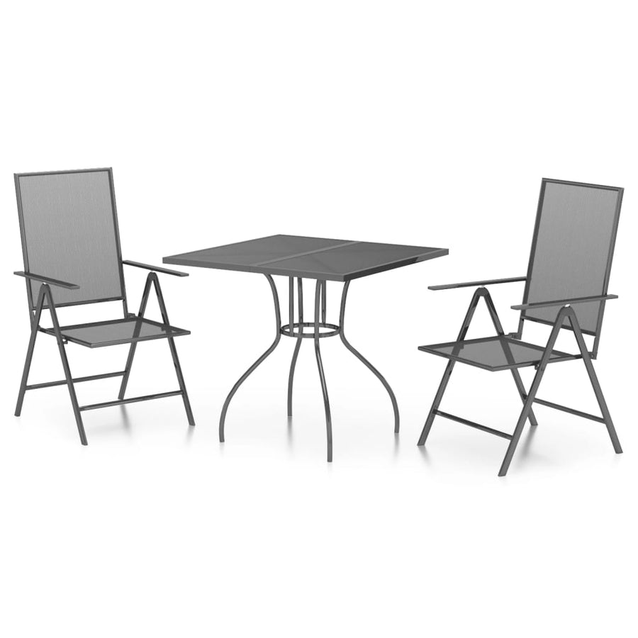 3-Delige Tuinset Staal Antracietkleurig 2
