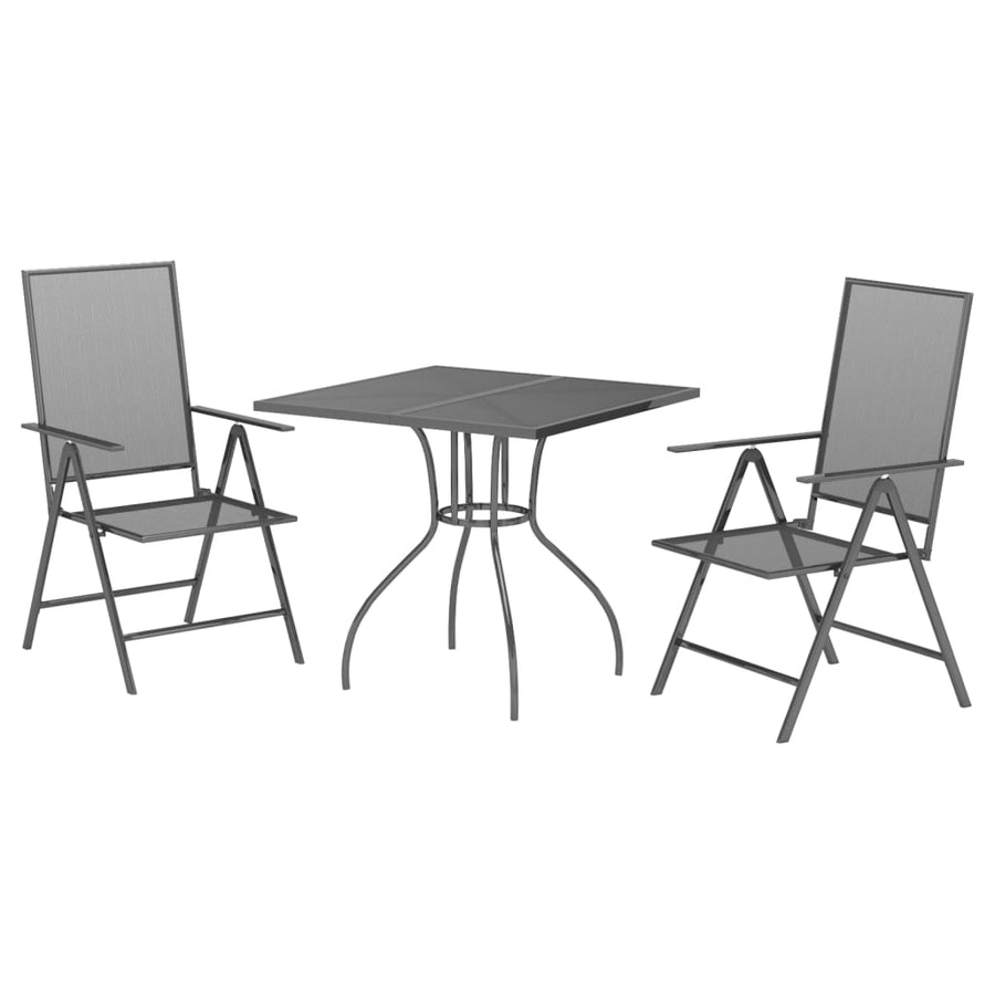 3-Delige Tuinset Staal Antracietkleurig 2
