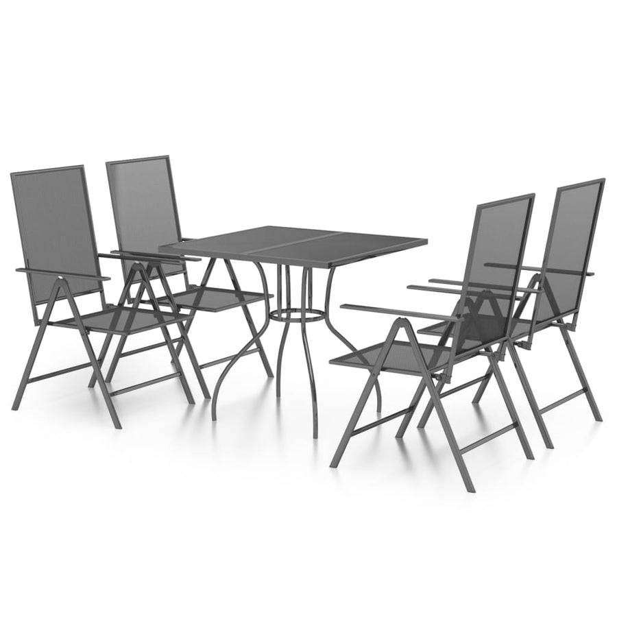 5-Delige Tuinset Staal Antracietkleurig 4