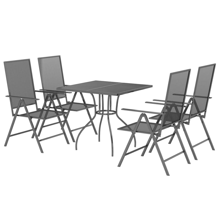 5-Delige Tuinset Staal Antracietkleurig 4