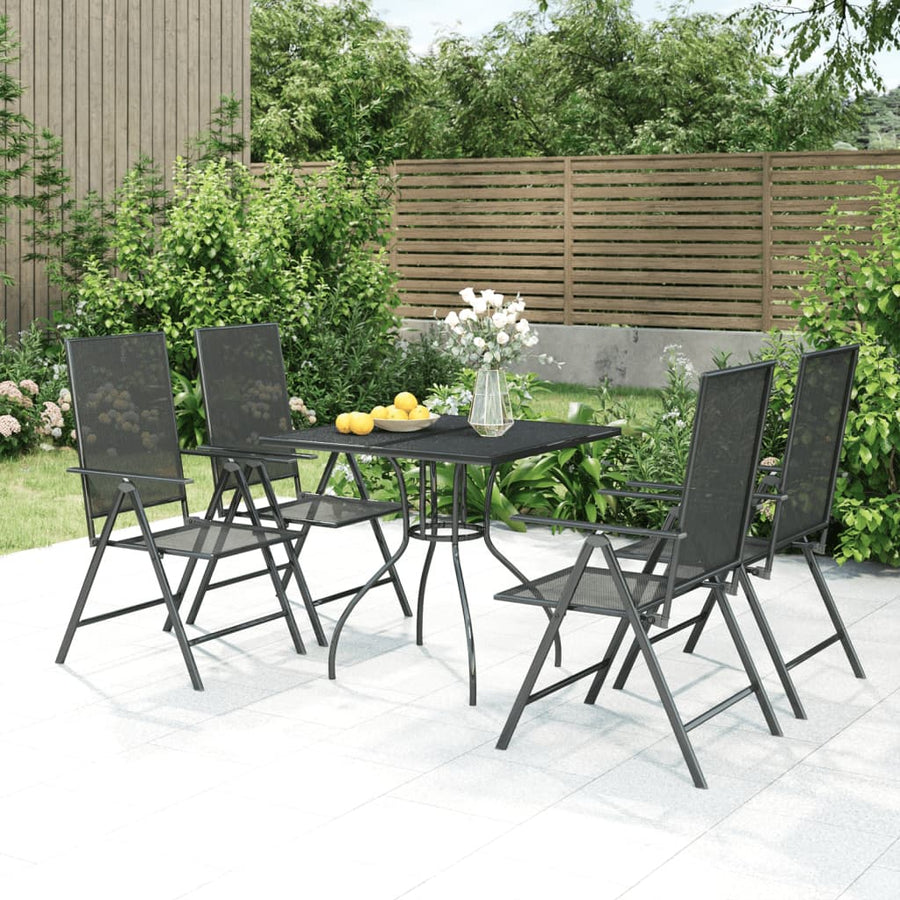5-Delige Tuinset Staal Antracietkleurig 4
