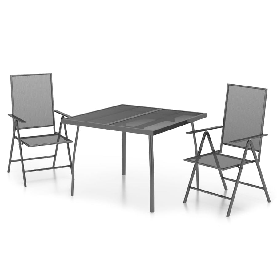 -Delige Tuinset Staal Antracietkleurig 3 100 cm tafellengte