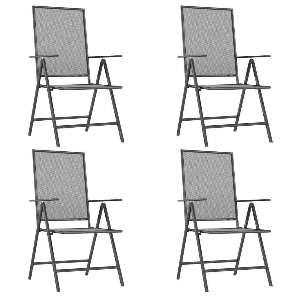 -Delige Tuinset Staal Antracietkleurig 5 100 cm tafellengte