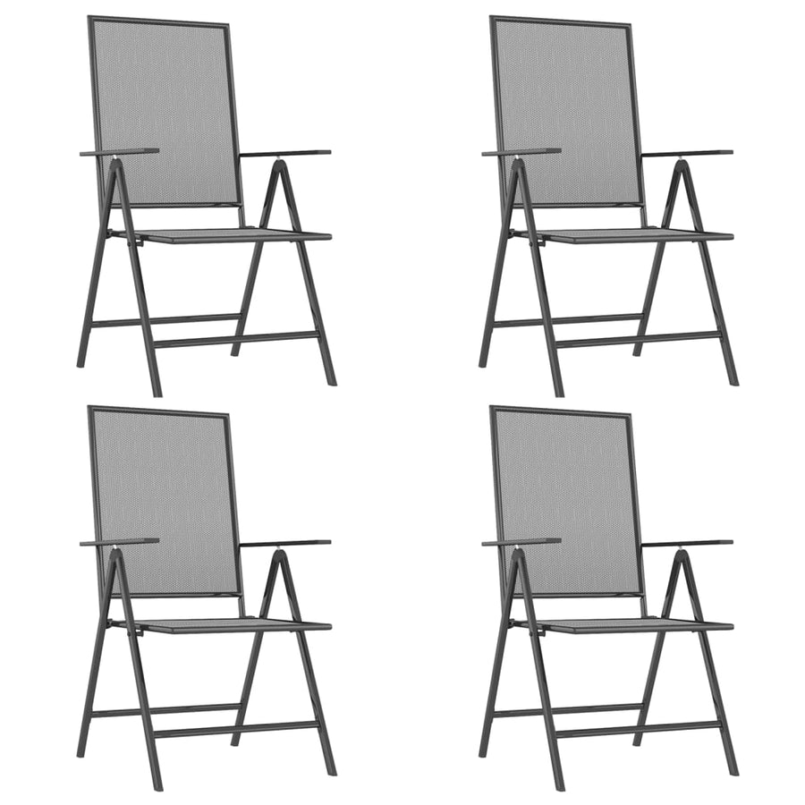 -Delige Tuinset Staal Antracietkleurig 5 110 cm tafellengte