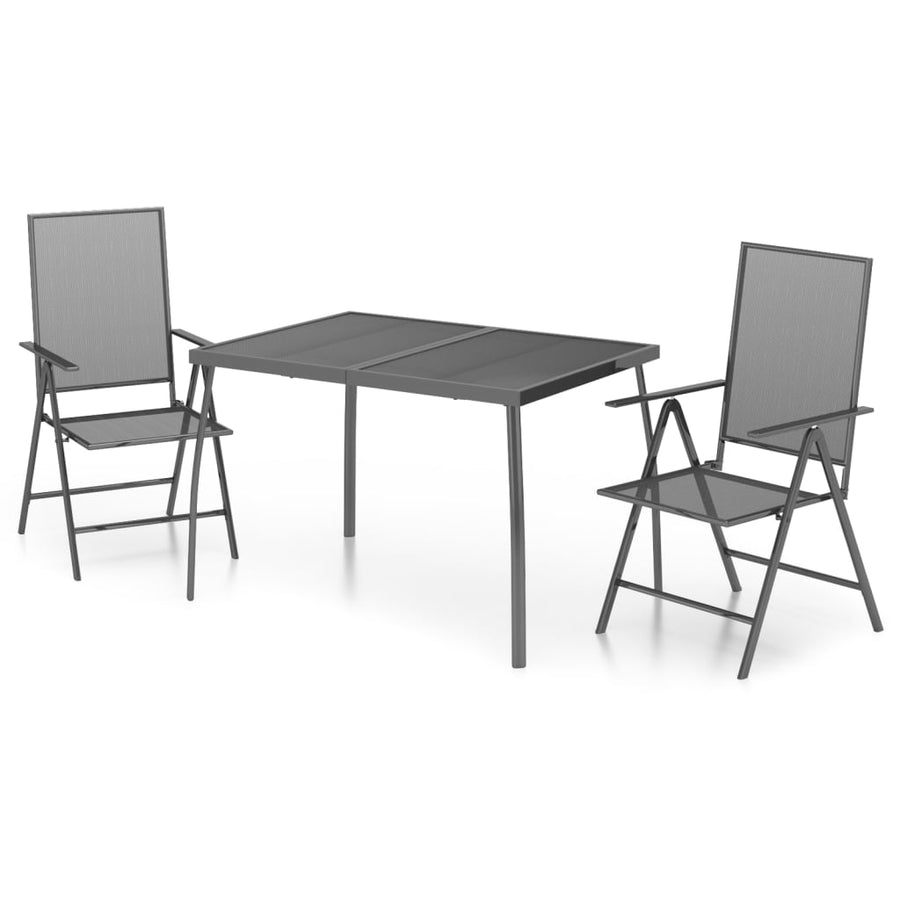 -Delige Tuinset Staal Antracietkleurig 3 110 cm tafellengte