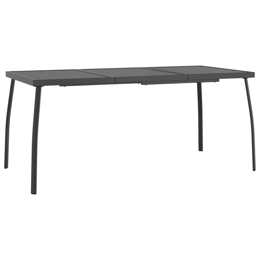 -Delige Tuinset Staal Antracietkleurig 7 Lengte tafel 165 cm