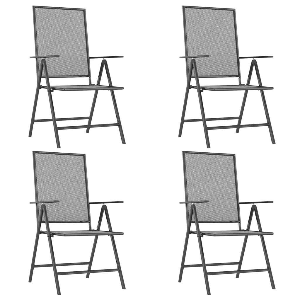 -Delige Tuinset Staal Antracietkleurig 5 Lengte tafel 165 cm
