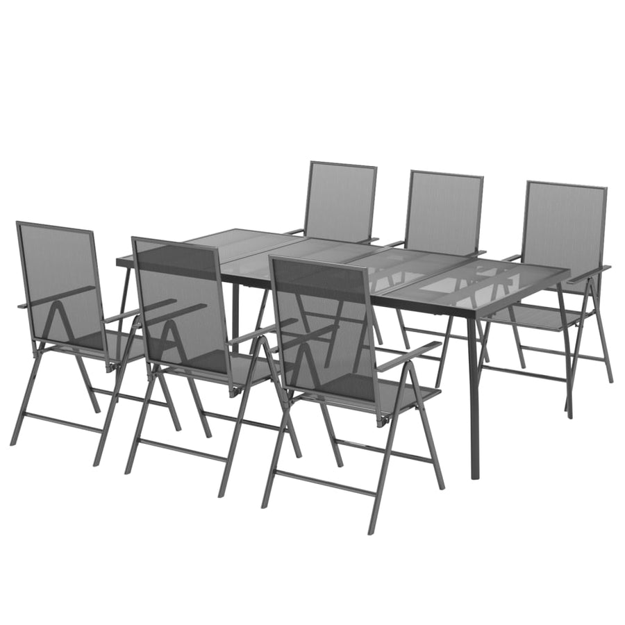 -Delige Tuinset Staal Antracietkleurig 7 200 cm tafellengte