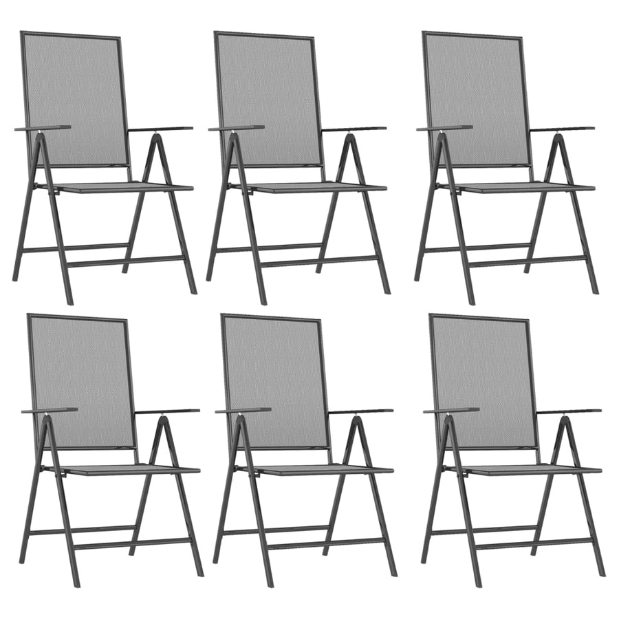-Delige Tuinset Staal Antracietkleurig 7 200 cm tafellengte