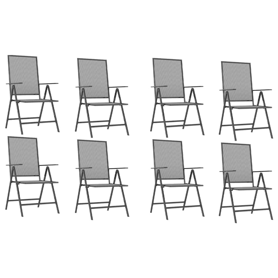 -Delige Tuinset Staal Antracietkleurig 9 200 cm tafellengte