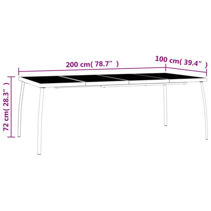 -Delige Tuinset Staal Antracietkleurig 9 200 cm tafellengte